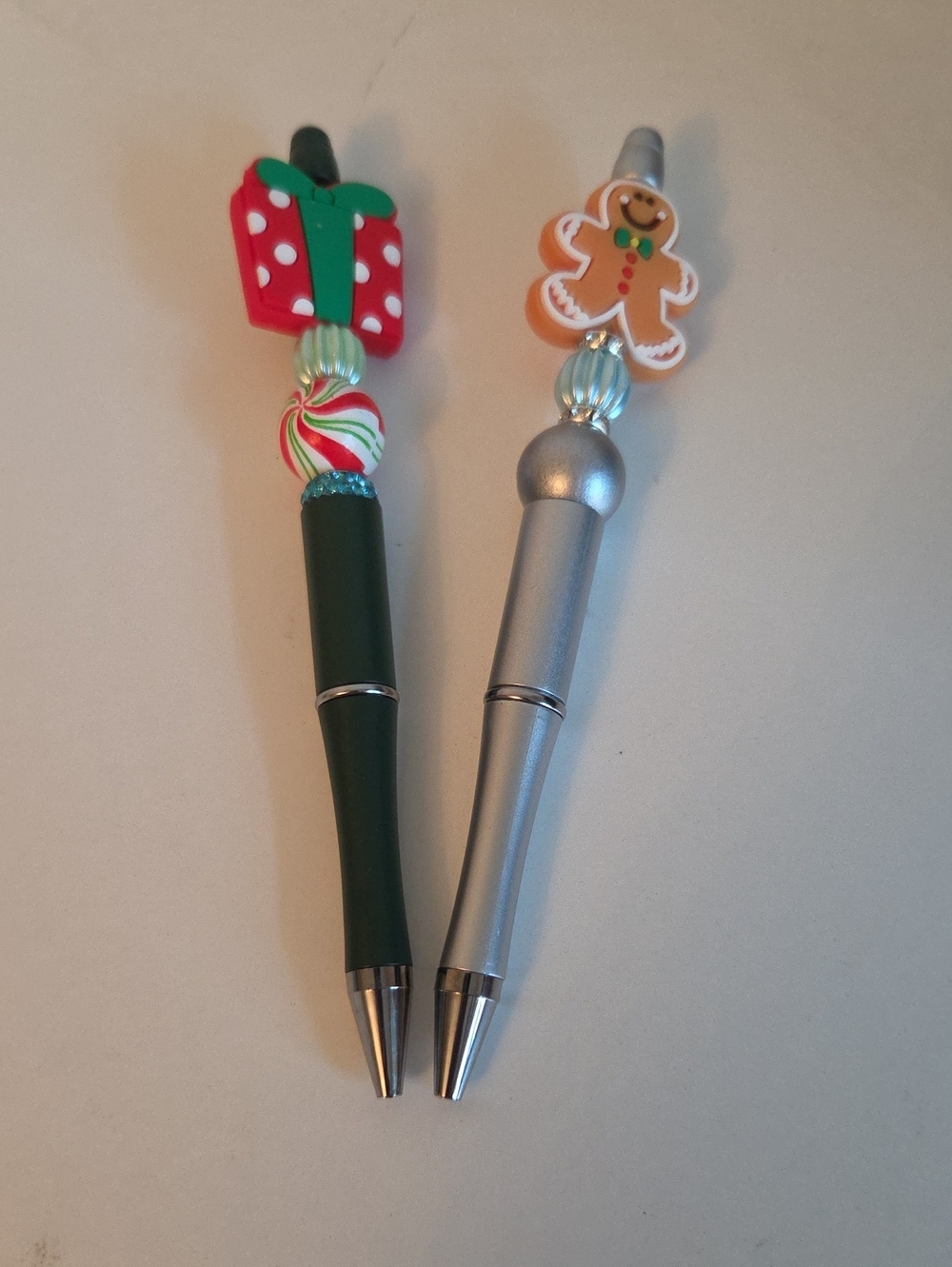 Bundle Of 2 Holiday-Themed Stylus Pen Set with Green and Silver Accents